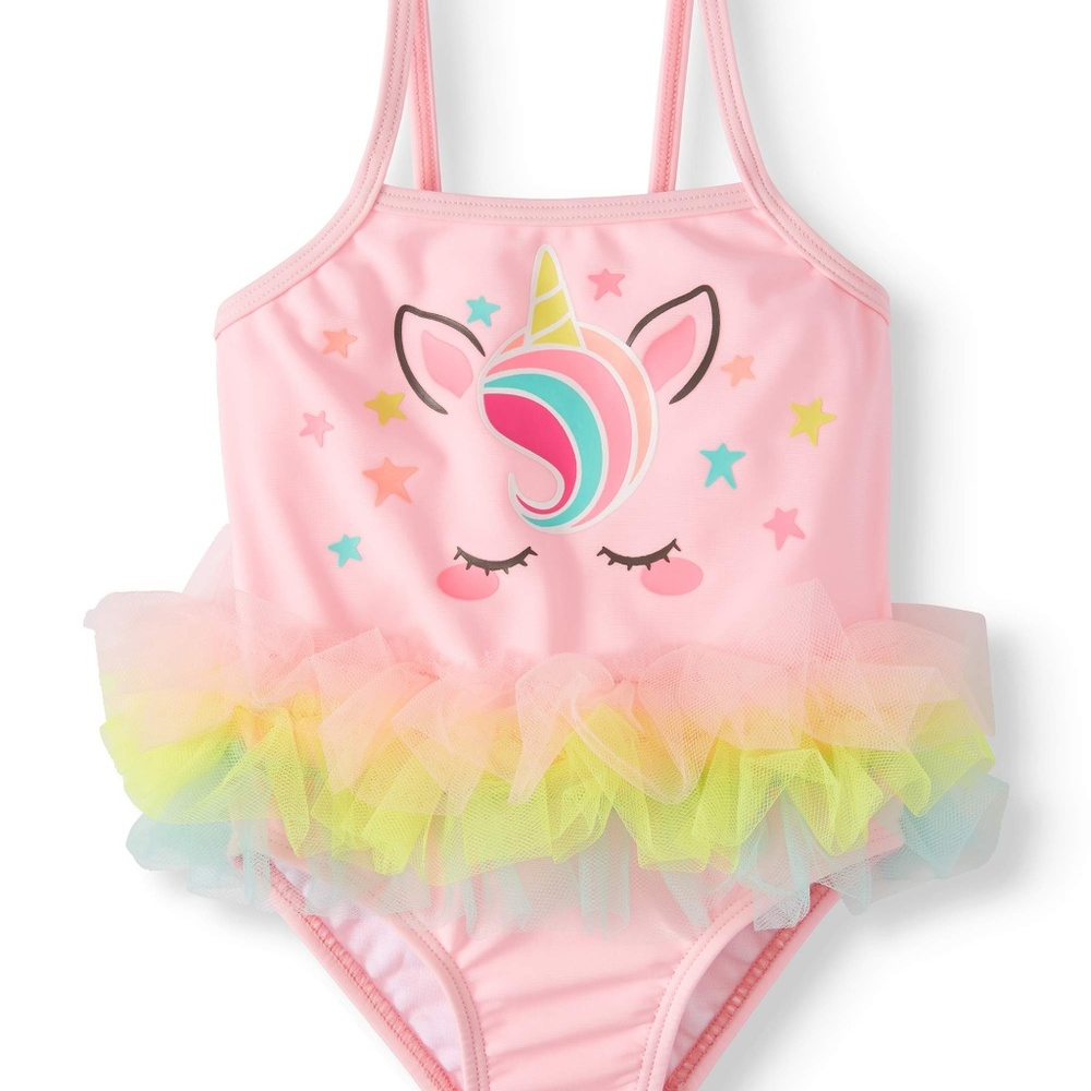 One Piece Unicorn Swimsuit with Tulle